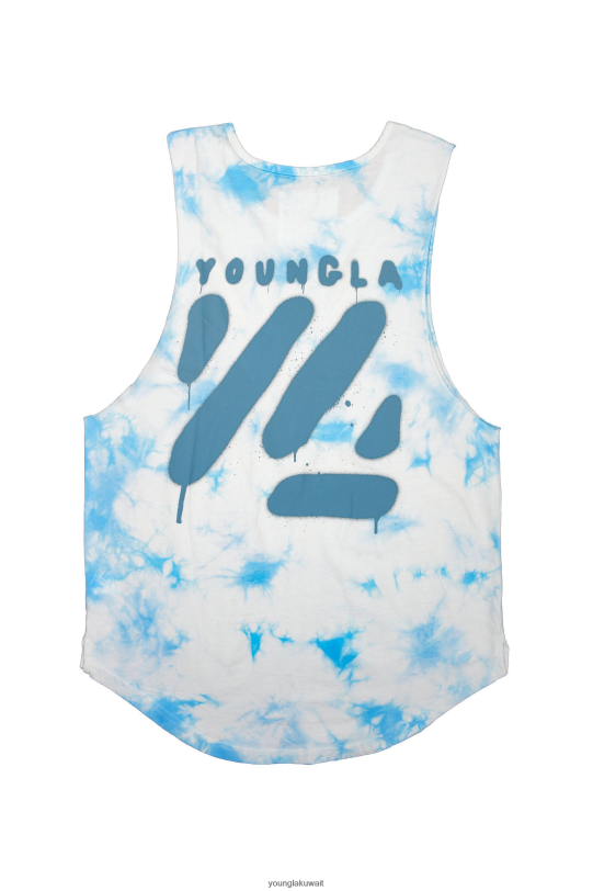 Youngla Clothing - YoungLA الرجال 321 كتلة صبغ التعادل قطعت الدبابات سماء ودية 4L466B13 ملابس