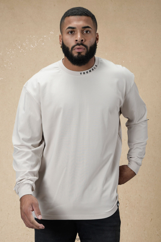 Youngla Clothing - YoungLA الرجال 810 علامة تجارية بأكمام طويلة رمل 4L466B430 ملابس