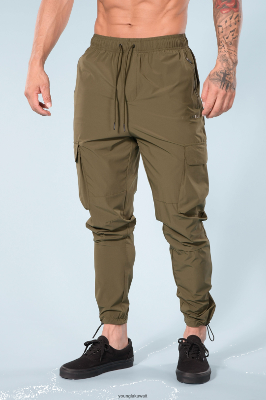 Youngla Joggers - YoungLA الرجال 218 بنطال رياضي لنقل البضائع أثناء السفر زيتون 4L466B864 ملابس