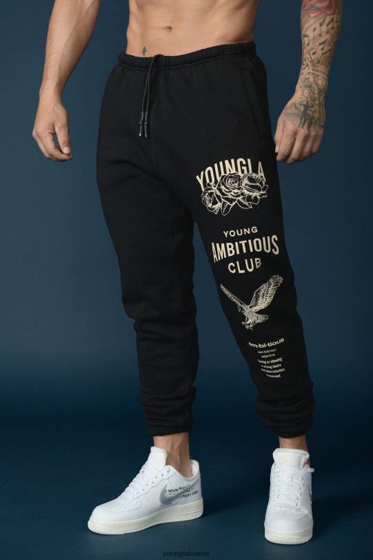 Youngla Joggers - YoungLA الرجال 233 العداءون الخالدون أسود 4L466B843 ملابس