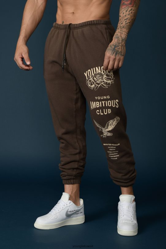 Youngla Joggers - YoungLA الرجال 233 العداءون الخالدون بني مغسول 4L466B846 ملابس