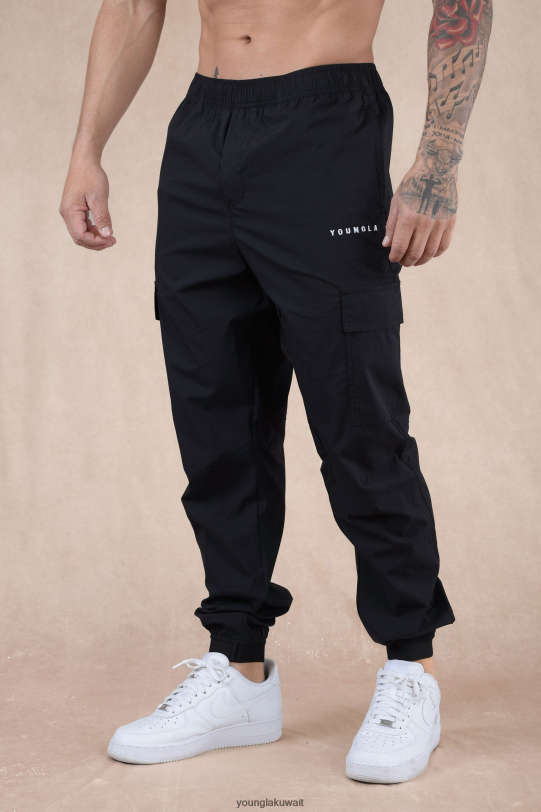 Youngla Joggers - YoungLA الرجال 242 عداءًا للركاب أسود 4L466B909 ملابس