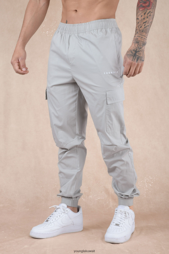 Youngla Joggers - YoungLA الرجال 242 عداءًا للركاب رمادي فاتح 4L466B912 ملابس