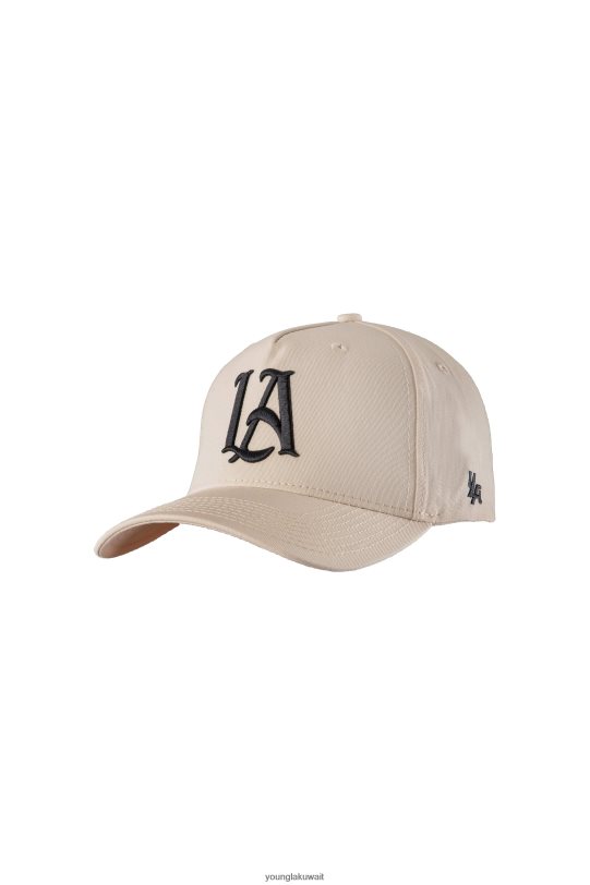 Youngla Kuwait - YoungLA الرجال 920 إطار A-قبعة Snapback 2.0 أبيض مصفر 4L466B944 ملابس